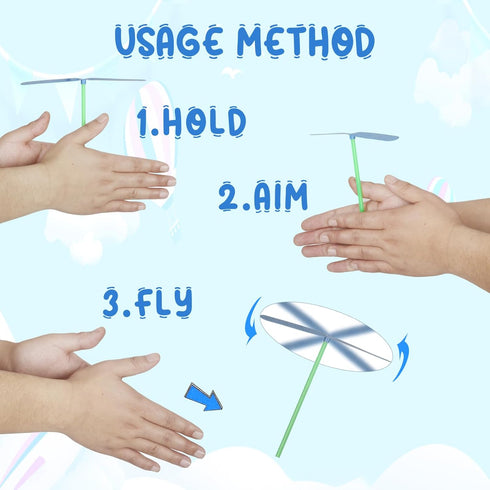 100 Pcs Flying Helicopter Toys Set - Hand Helicopter Party Favors for Kids Ages 4-8, Summer Outdoor Activities