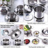 Tiny Size Kitchen Pretend Play Toys - Super Deluxe Stainless Steel Pots & Pans Play Kit with Storage Box for Toddlers