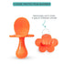 Grabease Baby Fork and Spoon Set, BPA-Free Self-Feeding Cutlery for Toddlers, Orange Utensils