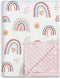 SANDJEST Rainbow Kid Blanket for Girls - 30 x 40 Kids Minky