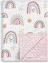 SANDJEST Rainbow Kid Blanket for Girls - 30 x 40 Kids Minky
