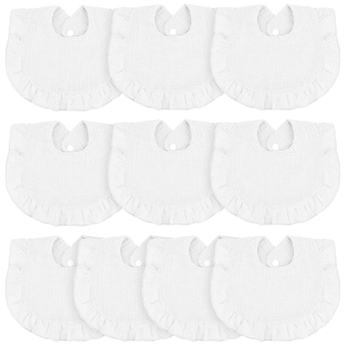 Seematn 10 Pcs Baby Muslin Bibs for Unisex Girls & Boys Drool
