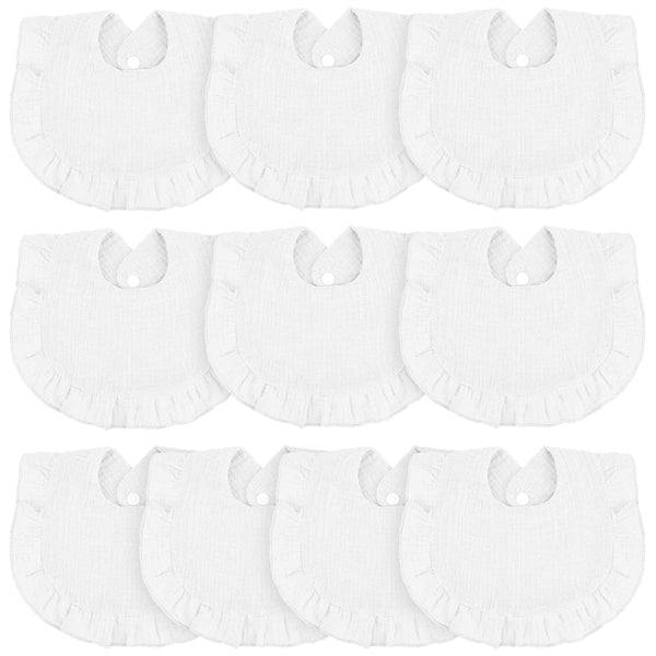 Seematn 10 Pcs Baby Muslin Bibs for Unisex Girls & Boys Drool