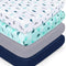 Crib Sheets for Boys or Girls 4-Pack, Fitted Crib Sheet 52'' x