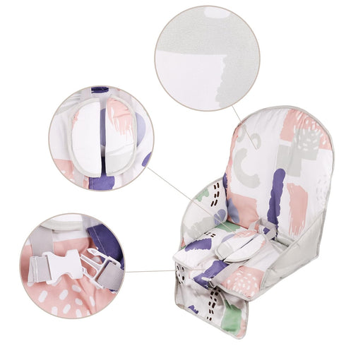 High Chair Pad, High Chair Cushion, Cute Pattern, Comfortable Seat Belt Design, Soft and Comfortable Seat Cushion