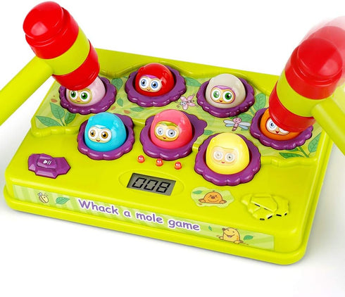 BAODLON Interactive Pound a Mole Game, Toddler Toys, Light-Up Musical Pounding Toy,