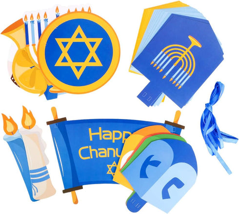 Happy Hanukkah Decorations Paper Banners, Holiday Chanukah Party Supplies