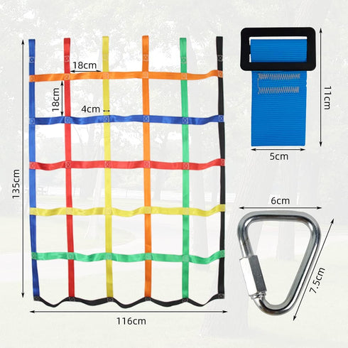 Gentle Booms Sports Climbing Cargo Net for Kids, 3.8X4.4ft with 7.1 X 7.1 inches Small Grid for Ninja Warrior Course