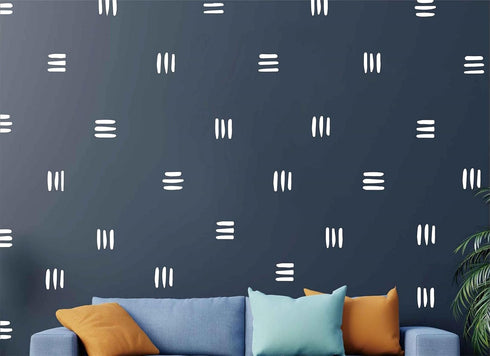 120pcs Modern Line Wall Stickers, Boho Nursery Kids Living Room Scandinavian Home Décor, Self-Adhesive Murals