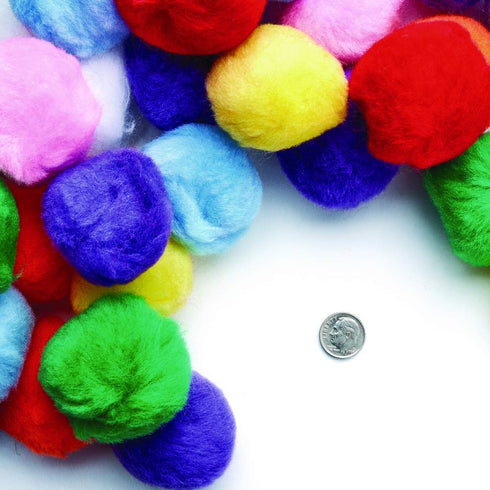 Colorations Super Fluffy Soft Acrylic Jumbo Pom Poms, Set of 50, 2 inches, Resealable Bag for DIY Crafts