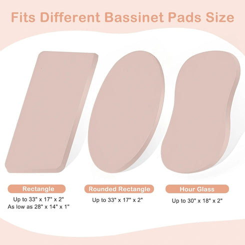 2 Pack Basumee Muslin Bassinet Sheets for Baby Girl Boy Soft Breathable Baby Bedside Bassinet Fitted Sheets with Bottom