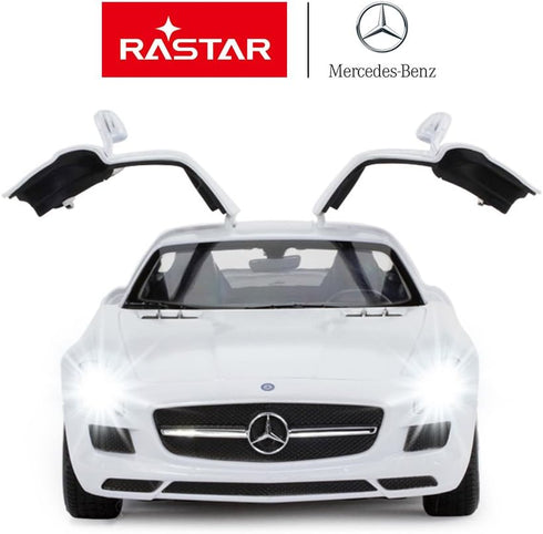 RASTAR Benz Remote Control Car 1:14 RC Mercedes Benz SLS AMG Model Toy for Kids, Open Doors by Manual - White 2.4GHz