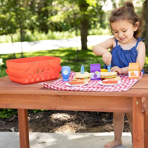 Set Playset 3+ Fat Brain Toys Pretendables Picnic Basket - Pretend with Storage