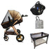 Stroller Mosquito Net for Baby - Sewn in Pouch, Toddler Net with Storage Bag, Black