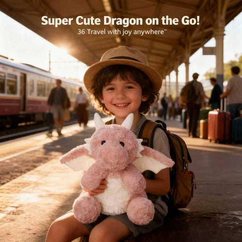 Kids,7.88",Pink Cute Flying Dragon Plush,Soft Dinosaur Stuffed Animals Pillow,Kawaii Fire Dragon Animal Plushies