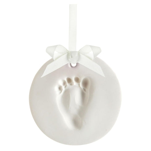 Tiny Ideas DIY No Mess Hanging Christmas Ornament Keepsake Kit, Baby Hand and Footprint Keepsake, White