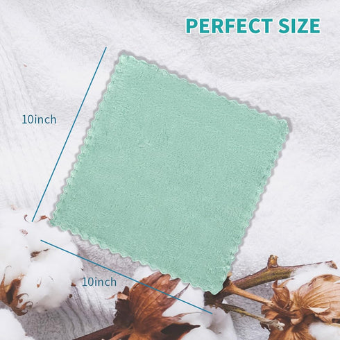 MIXCOOL 20 Pack 10x10 Inches Microfiber Coral Fleece Baby Washcloths,Extra Absorbent,Soft Wash Clothes,Bath Face Towel