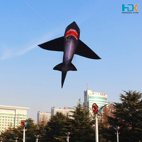 HENGDA KITE for Kids, Lifelike Black Shark Kite, Single Line Kite Flying for Children