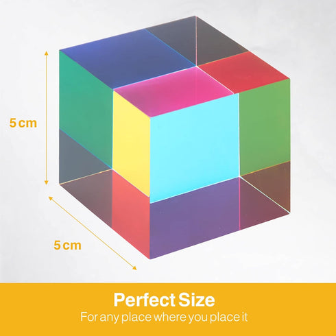 (50mm) CMY QYUGO Color Cube in Acrylic Acrylic Color Mixing Desk Toy | STEM Educational Gift for Kids & Adults, Stress