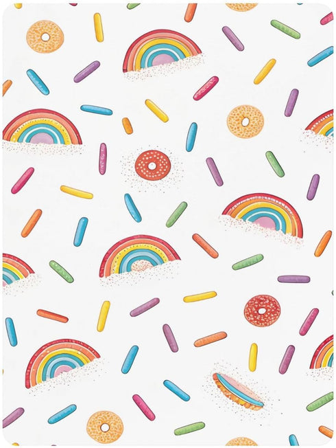 CZXW 52" 28" Rainbow with Sprinkles Crib Sheets Fitted x Natural Cotton Soft & Breathable for Baby Crib Mattress