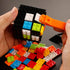 Speed Magic Cube 3x3 Build-on Brick Smooth Turning Magic Cube Brain Teaser Puzzle and Building Bricks Toy Desk Toy Great Gift for Legos Fan (Brick Separator Included)