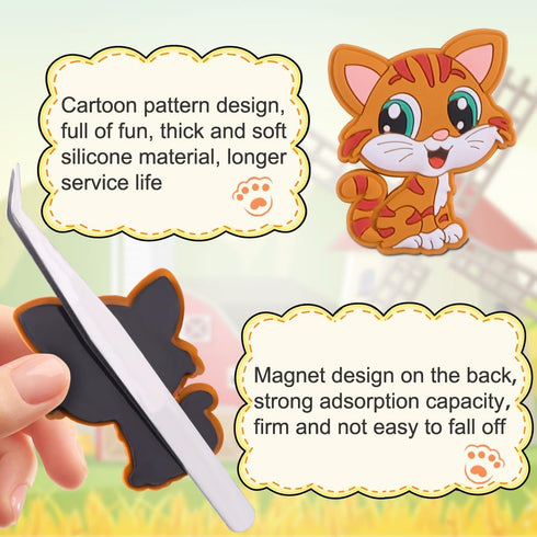 YUJUN 12PCS Fridge Magnets for Kids,Cute Vivid Farm Animals Refrigerator Magnets Toys for Fridge Baby Educational