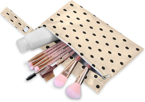Haskirky 2 Netural Polka Dots Pcs Cloth Diaper Wet Dry Bags,Waterproof and Washable Bag for Travel Reusable Wet Bag