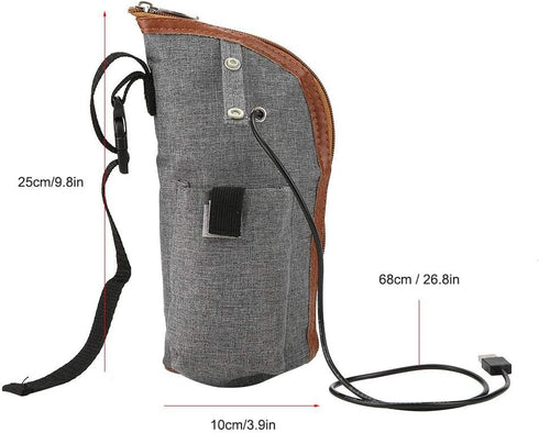 wosume Milk Heater, USB Heating Bag Bottle Heated Cover, Car Milk Heater Milk Warmer, Foldable for Travel for Baby