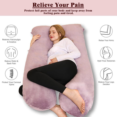 55in Chilling Home Pregnancy Pillow, U Shape Pregnancy Pillows for Sleeping, Body Pillow for Sleeping, Body Pillows