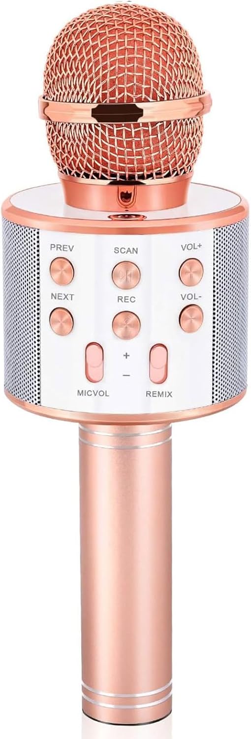 Wireless Bluetooth Karaoke Microphone - Popular Toys for Kids Age 5-12, Best Gifts for Boys & Girls, Champagne