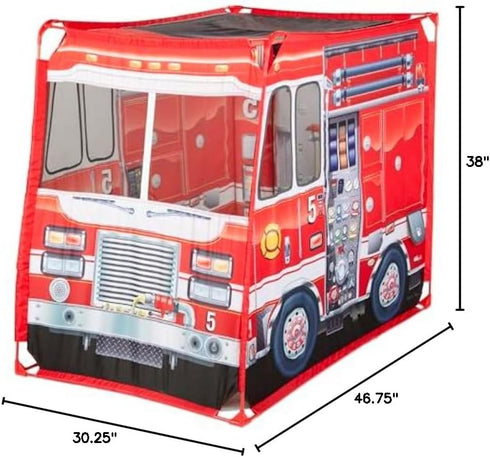 Melissa & Doug Fire Truck Play Tent, Role Play Firefighter Tent for Kids Ages 3+