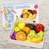 Wooden Play Food for Kids - Kitchen Cutting Fruits and Vegetables for Toddlers, Educational Toys