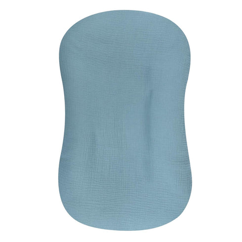 Muslin Baby Lounger Cover Soft Organic Cotton Slipcover for Baby Boys and Girls (Blue)