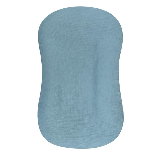 Muslin Baby Lounger Cover Soft Organic Cotton Slipcover for Baby Boys and Girls (Blue)