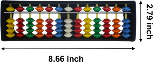 13 Digits Rods with Colorful Beads, Plastic Abacus Arithmetic Soroban for Kids