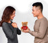 Plushland Stuffed Mocha Heart Bear – Love You - 6 Inch Plush Bear Toy for Kids & Adults, Brown, Embroidered Heart Pillow