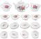 17 Pieces Floral Miniature Porcelain Ceramic Tea Set - Pretend Play Kids