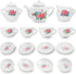 17 Pieces Floral Miniature Porcelain Ceramic Tea Set - Pretend Play Kids