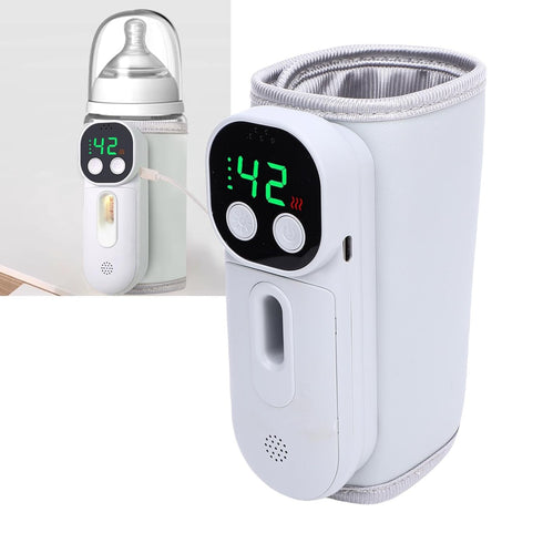 Portable Bottle Warmer for Travel, Fast Warming Cordless Milk Bottle Insulation Cover Sleeve, Constant Temperature, LED