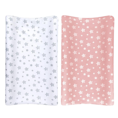 4 Pack, 32"x16" Cozy 4-Pack Changing Pad Cover for Girls Lovely Print Soft Unisex Diaper Change Table Sheets, Fit