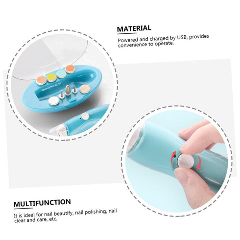 Set Rechargeable Electric Nail Grinder with Multi-purpose Grinding Heads for Adults Boy Girl and Pets Usb Charging