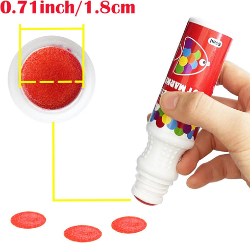 Yuanhe Dot Markers Bingo Daubers, 12 Colors Washable Paint Dotters for Toddlers and Kids Art Supply