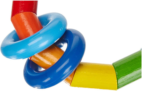 HABA Wooden Rainbow Teething Rattle Toy for Babies 0-18 Months, Made in Germany