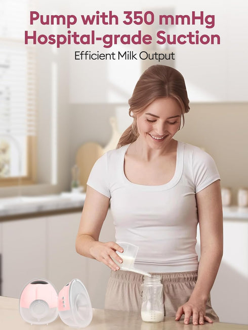 4 9 17/19/21/24MM Hands Free Breast Pump, Wearable Breastfeeding Pump with Mode & Level, Strong Suction, Painless