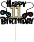 Video Game Happy 11th Birthday Cake Topper,11 Year Old Boy and Kids Video Game Themed Birthday Decoration,Game Controllers Cake Decorations,Game On Level Up Winner Party Decoration Supplies