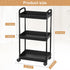 Baby Diaper Caddy Organizer, Rolling Plastic Movable Diaper Cart Essentials Baby Diapers Storage Organizer Newborn Nursery Essentials for Changing Tables, Crib, Baby Wipes (Black,3 Tiers) by Barydat