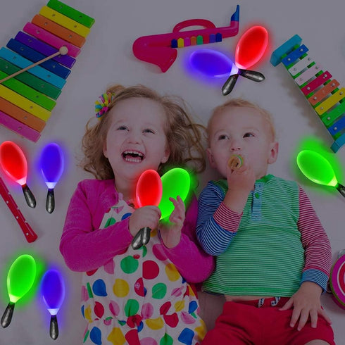 Pack 3, ArtCreativity Light-Up Color Changing Maracas, of Flashing LED Music Hand Shakers, Fun Noise Makers and Toy