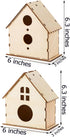 Coloch 6 Pack DIY Birdhouse Kits, Wooden Crafts for Children to Build and Paint, Includes Paints and Brushes
