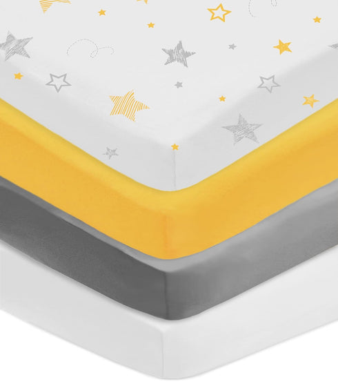 American Baby Company 4 Pack Fitted Crib Sheets 28" x 52", Soft