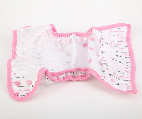 One Size Cloth Diaper Cover Snap with Double Gusset, Pink Arrows